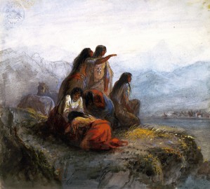 Indian women watching a battle
